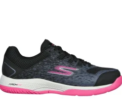 Com Atacadores|Sapatilhas-SKECHERS Viper Court - Pickleball PRETO / ROSA