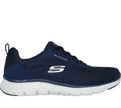 Com Atacadores|Sapatilhas-SKECHERS Waterproof: Flex Appeal 5.0 - Fresh Trek NAVY