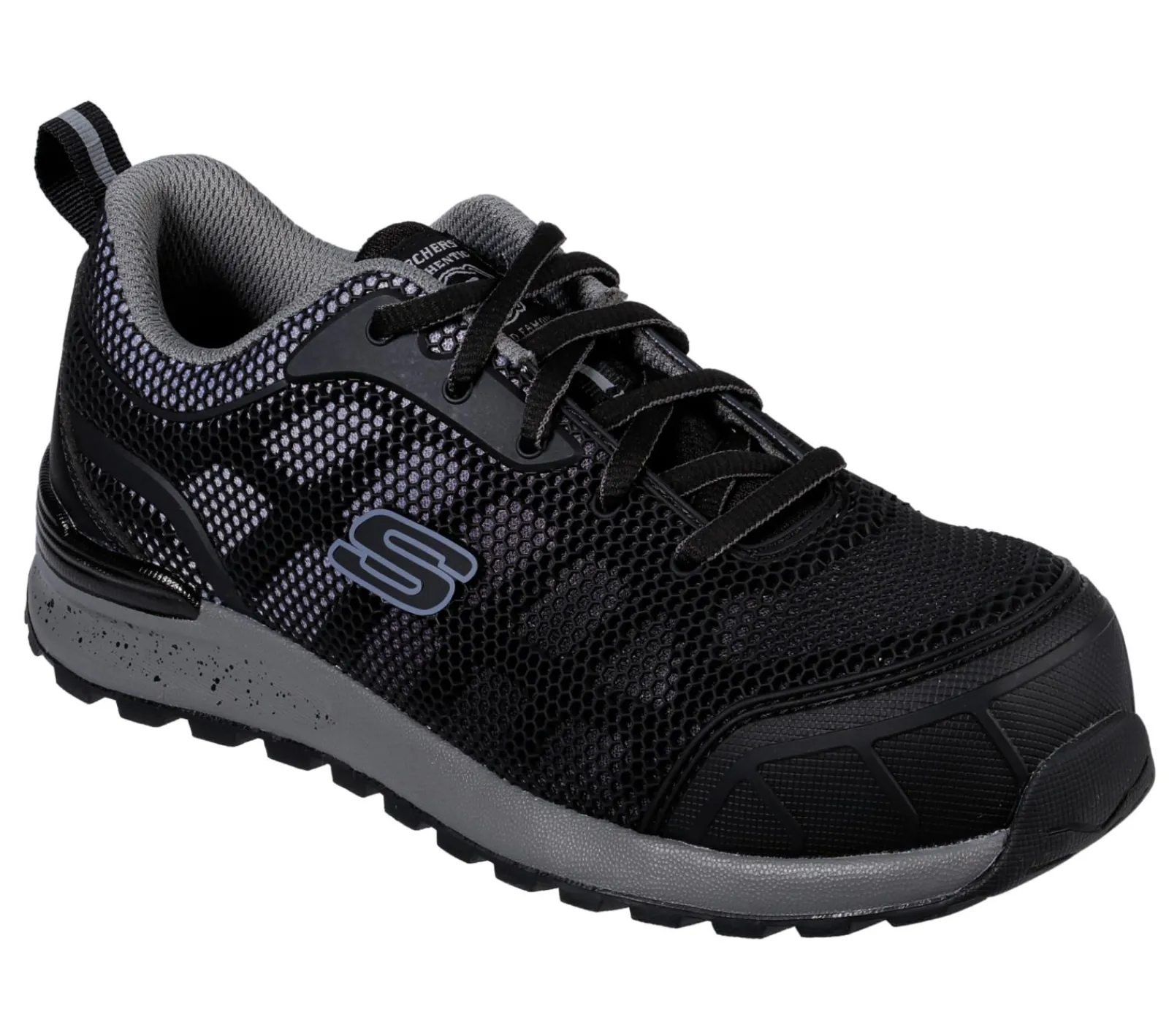 Work & Safety|Com Atacadores-SKECHERS Work: Bulklin - Lyndale Comp Toe PRETO / CINZENTO
