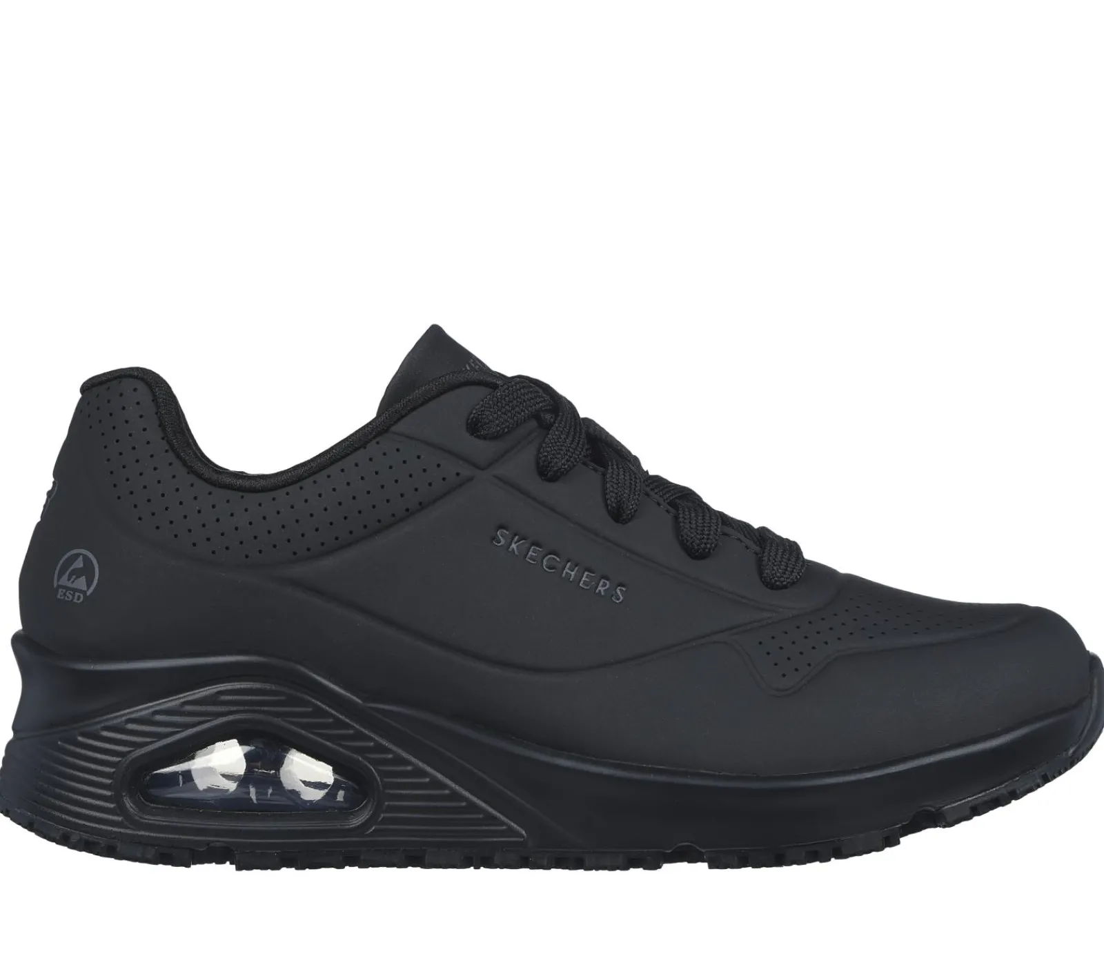 Com Atacadores|Sapatilhas Casuais-SKECHERS Work: Uno SR PRETO