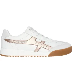 Com Atacadores|Sapatilhas Casuais-SKECHERS Zinger - Metallic Roads BRANCO /ROSA GOLD