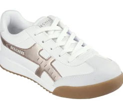 Com Atacadores|Sapatilhas Casuais-SKECHERS Zinger - Metallic Roads BRANCO /ROSA GOLD